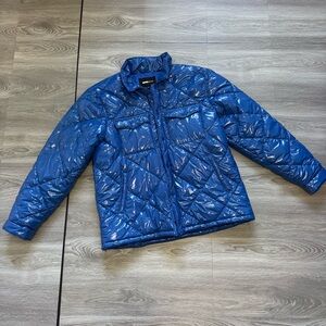 Fashion Nova Men’s Blue Puffer Jacket Size L